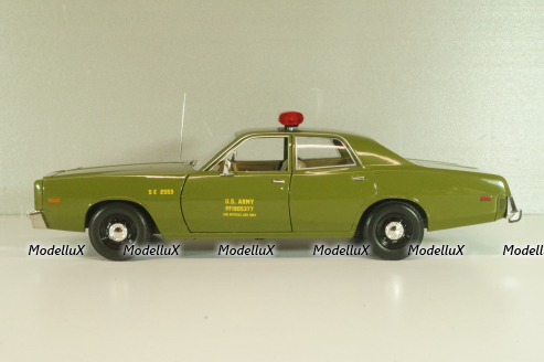 Plymouth Fury Army Police 1978, from move A-Team, green, 19053, Greenlight 1:18