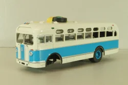 Зис-155 автобус, белый/синий, Наши Автобусы №19, Modimio 1:43 На Запчасти!