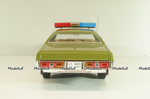 Plymouth Fury Army Police 1978, from move A-Team, green, 19053, Greenlight 1:18