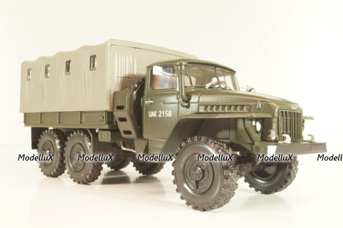 Урал-375Д бортовой с тентом, хаки, PRLLG030, Kultowe ciezarowki №30, Deagostini 1:43