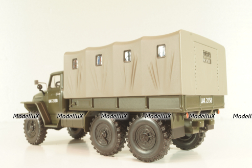 Урал-375Д бортовой с тентом, хаки, PRLLG030, Kultowe ciezarowki №30, Deagostini 1:43