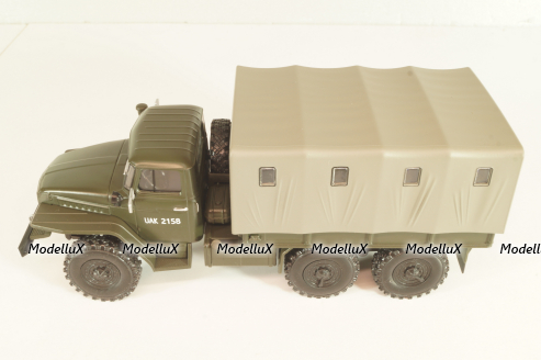 Урал-375Д бортовой с тентом, хаки, PRLLG030, Kultowe ciezarowki №30, Deagostini 1:43