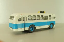 Зис-155 автобус, белый/синий, Наши Автобусы №19, Modimio 1:43 На Запчасти!