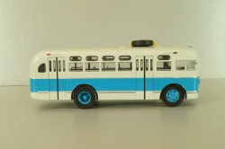 Зис-155 автобус, белый/синий, Наши Автобусы №19, Modimio 1:43 На Запчасти!