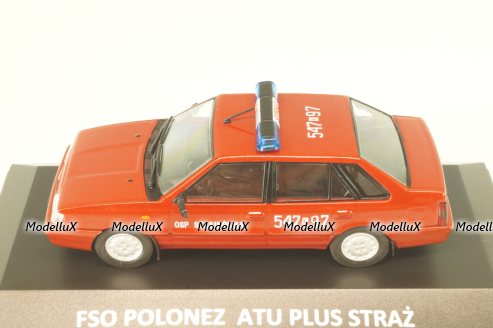 Polonez ATU Plus Straz, fire engine, red,  DeAgostini Legendy FSO #80, 1:43 