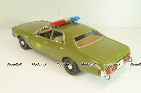 Plymouth Fury Army Police 1978, from move A-Team, green, 19053, Greenlight 1:18