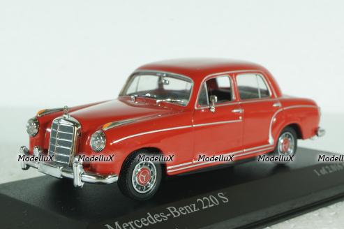 Mercedes 220 S (W180) 1956 red, 430033004, Minichamps 1:43