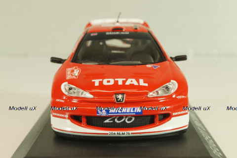 Peugeot 206 WRC #2 Rally Monte Carlo 2003, R.Burns/R.Reid, red, Altaya 1:43