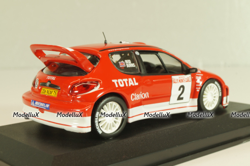 Peugeot 206 WRC #2 Rally Monte Carlo 2003, R.Burns/R.Reid, red, Altaya 1:43