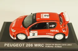 Peugeot 206 WRC #2 Rally Monte Carlo 2003, R.Burns/R.Reid, red, Altaya 1:43