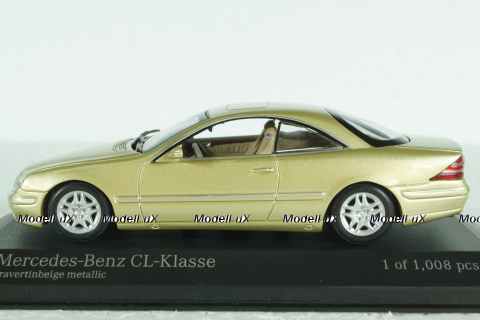 Mercedes CL 500 Coupe (C215) 1999, gold, 430038028, Minichamps 1:43
