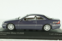 Mercedes CL 500 Coupe (C215) 1999, blue metallic, 430038025, Minichamps 1:43 