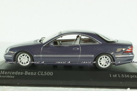 Mercedes CL 500 Coupe (C215) 1999, blue metallic, 430038025, Minichamps 1:43 