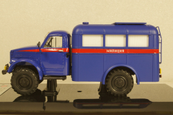 Газ 63 "АМ-2" 1957г с площадкой на крыше, кабина Молотов (Автомобиль Милицейский на шасси ГАЗ-63, Вторая модель), 106304, DiP Models 1:43