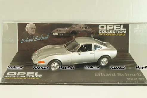 Opel GT, Erhard Schnell 1968, silver, OPCD121, Opel Collection Designer #121 1:43