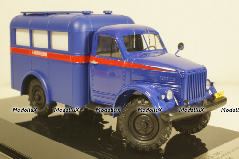 Газ 63 "АМ-2" 1957г с площадкой на крыше, кабина Молотов (Автомобиль Милицейский на шасси ГАЗ-63, Вторая модель), 106304, DiP Models 1:43