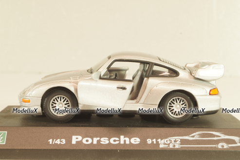 Porsche 911 (993) GT2 1994, silver,Cararama 1:43