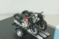 DKW Schnellaster Typ 30  with trailer and 2 motorrad 1955, blue, 450745600, Schuco 1:43