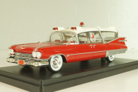 Cadillac S&S Superior Landau Ambulance 1959, red/white, 45260, NEO 1:43