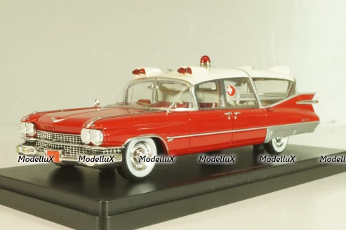 Cadillac S&S Superior Landau Ambulance 1959, red/white, 45260, NEO 1:43