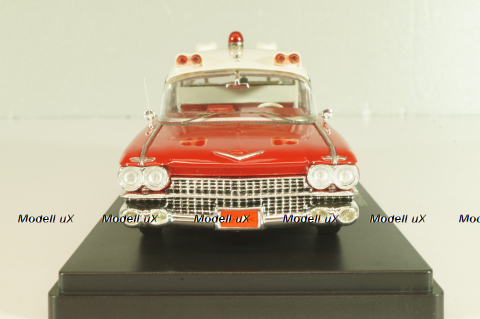 Cadillac S&S Superior Landau Ambulance 1959, red/white, 45260, NEO 1:43