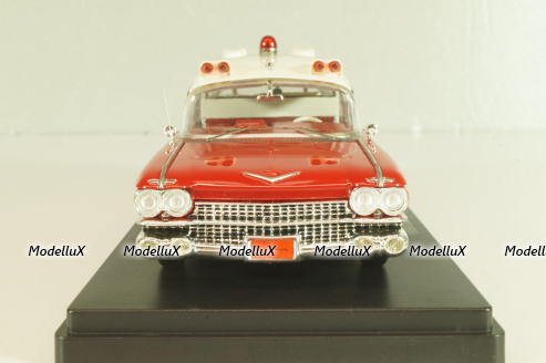 Cadillac S&S Superior Landau Ambulance 1959, red/white, 45260, NEO 1:43