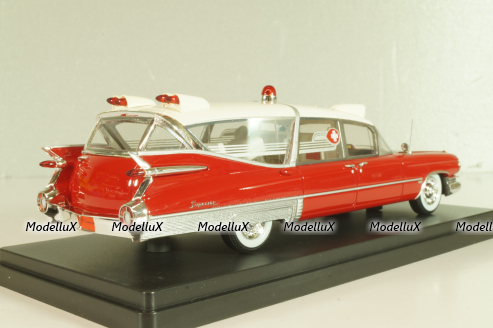 Cadillac S&S Superior Landau Ambulance 1959, red/white, 45260, NEO 1:43