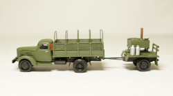 Зис 150 борт с прицепом полевая кухня хаки, Herpa 1:87 