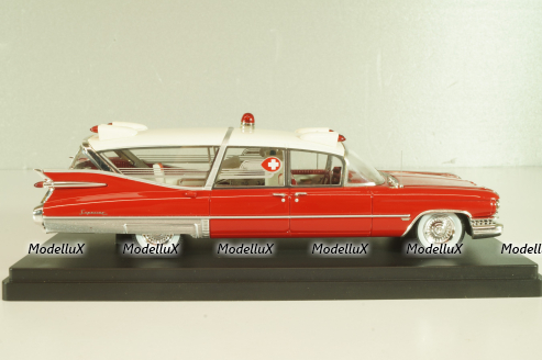 Cadillac S&S Superior Landau Ambulance 1959, red/white, 45260, NEO 1:43