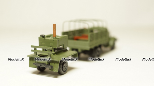 Зис 150 борт с прицепом полевая кухня хаки, Herpa 1:87 