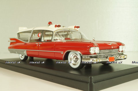 Cadillac S&S Superior Landau Ambulance 1959, red/white, 45260, NEO 1:43