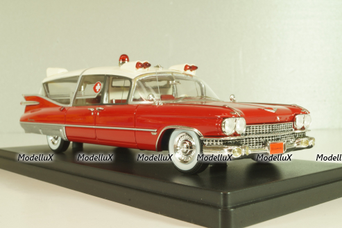 Cadillac S&S Superior Landau Ambulance 1959, red/white, 45260, NEO 1:43