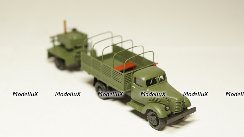Зис 150 борт с прицепом полевая кухня хаки, Herpa 1:87 