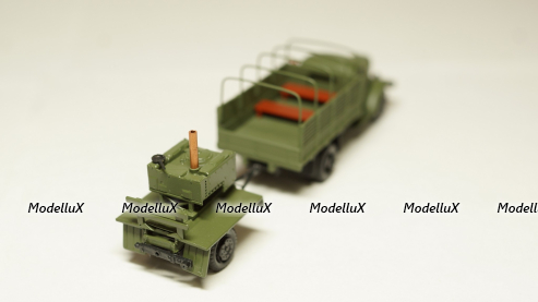 Зис 150 борт с прицепом полевая кухня хаки, Herpa 1:87 