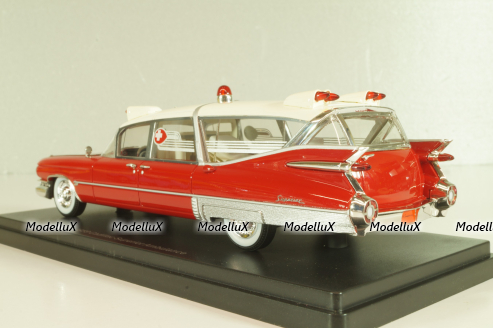 Cadillac S&S Superior Landau Ambulance 1959, red/white, 45260, NEO 1:43