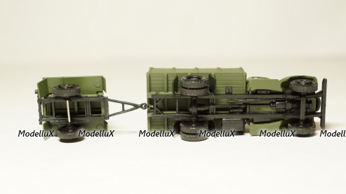 Зис 150 борт с прицепом полевая кухня хаки, Herpa 1:87 