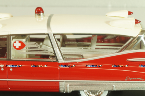 Cadillac S&S Superior Landau Ambulance 1959, red/white, 45260, NEO 1:43