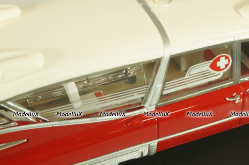 Cadillac S&S Superior Landau Ambulance 1959, red/white, 45260, NEO 1:43