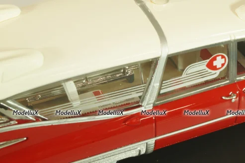 Cadillac S&S Superior Landau Ambulance 1959, red/white, 45260, NEO 1:43