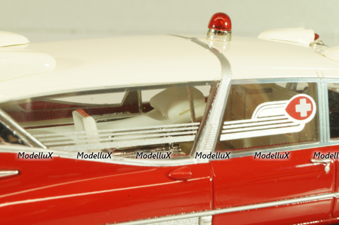 Cadillac S&S Superior Landau Ambulance 1959, red/white, 45260, NEO 1:43
