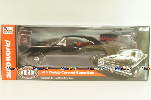 Dodge Coronet Super Bee 1969, black, AMM1347, AutoWorld 1:18