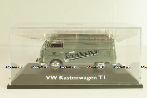 Volkswagen T1 Transporter "Schnellbautrupp" 1950, van with roof rack, grey, Schuco 1:43