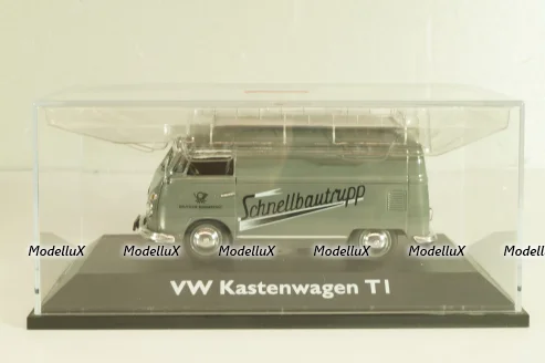 Volkswagen T1 Transporter "Schnellbautrupp" 1950, van with roof rack, grey, Schuco 1:43