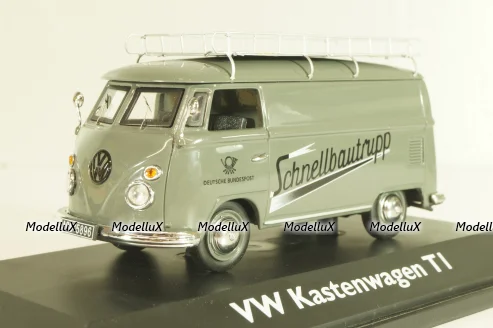 Volkswagen T1 Transporter "Schnellbautrupp" 1950, van with roof rack, grey, Schuco 1:43