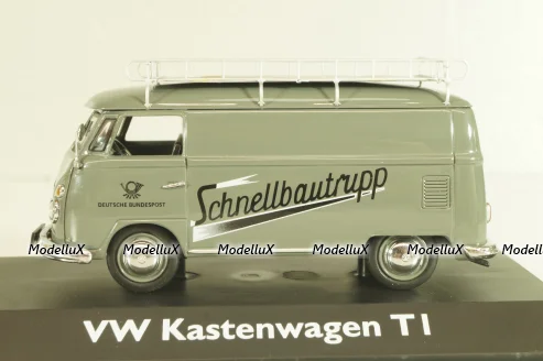 Volkswagen T1 Transporter "Schnellbautrupp" 1950, van with roof rack, grey, Schuco 1:43