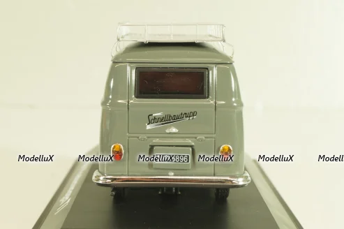 Volkswagen T1 Transporter "Schnellbautrupp" 1950, van with roof rack, grey, Schuco 1:43