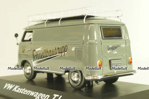 Volkswagen T1 Transporter "Schnellbautrupp" 1950, van with roof rack, grey, Schuco 1:43