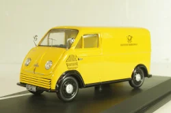 DKW Schnellaster Typ 30 pickup "Deutsche Bundespost" 1954, with post man and mail box, yellow, Schuco 1:4
