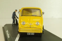 DKW Schnellaster Typ 30 pickup "Deutsche Bundespost" 1954, with post man and mail box, yellow, Schuco 1:4