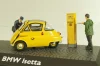 BMW Isetta 250 Deutsche Post 1955, with two figuren and mail box yellow, 006726, Schuco 1:43